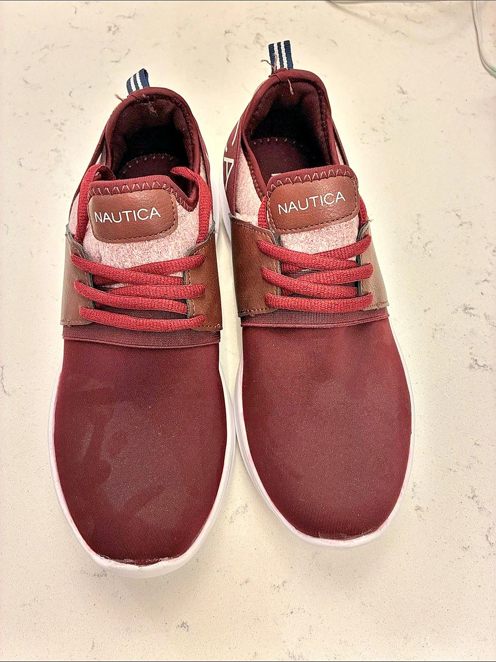 Nautica Burgundy & White Sneakers Like New